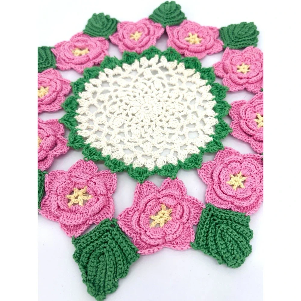 Vintage Handmade Crochet Doily 9